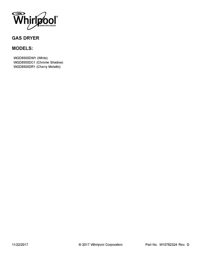Diagram for WGD8500DW1