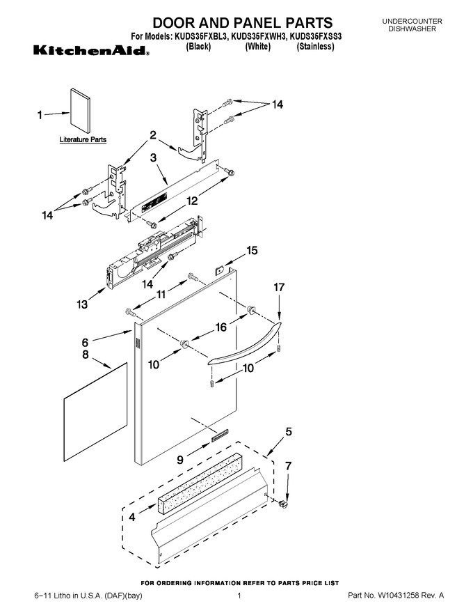 Diagram for KUDS35FXWH3