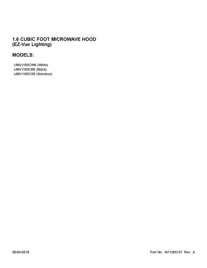 Diagram for UMV1160CB6