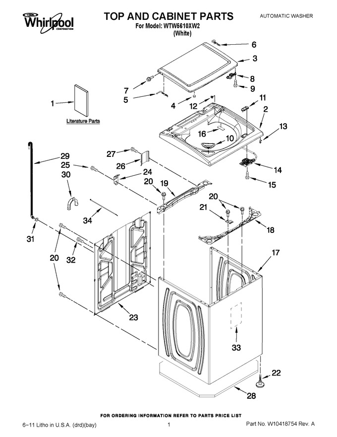 Diagram for WTW5610XW2