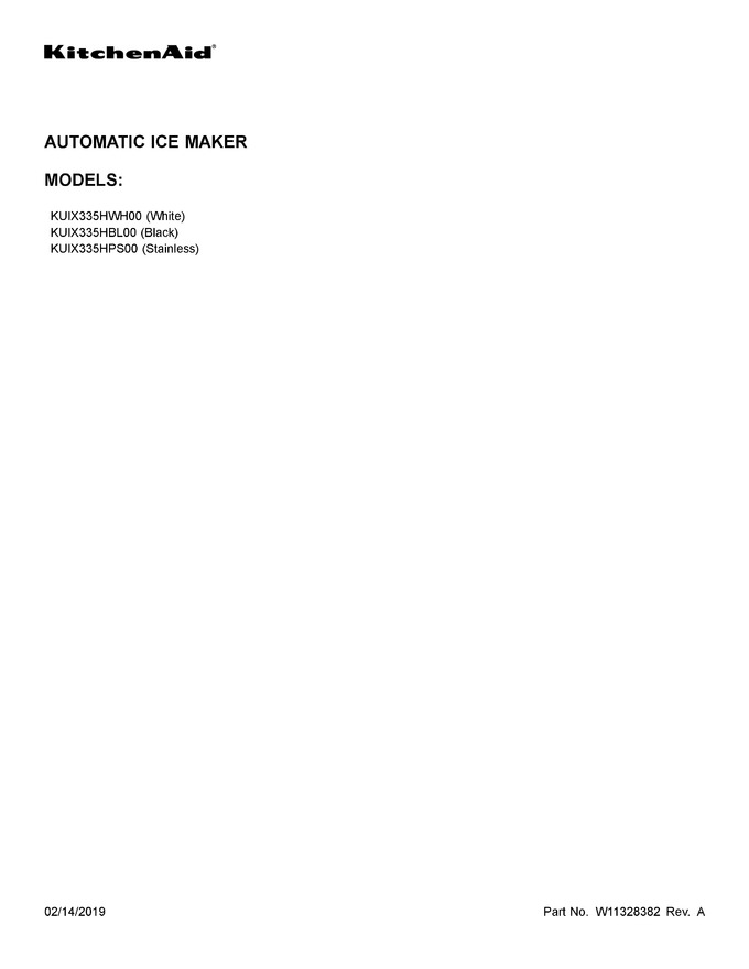 Diagram for KUIX335HWH00
