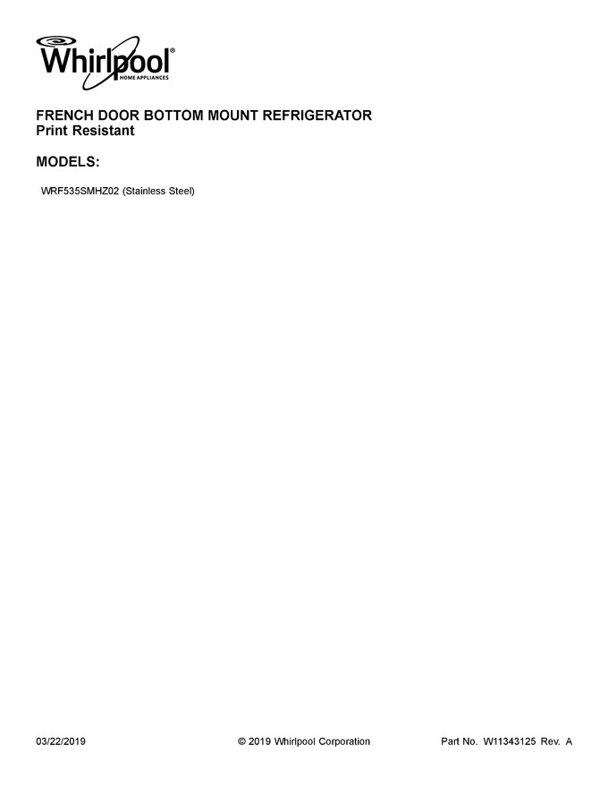 Diagram for WRF535SMHZ02