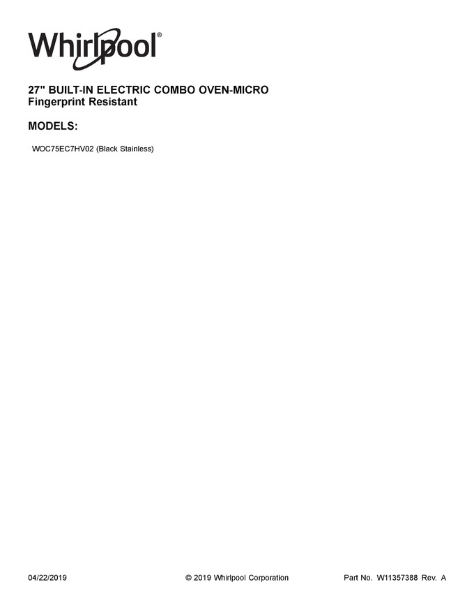 Diagram for WOC75EC7HV02