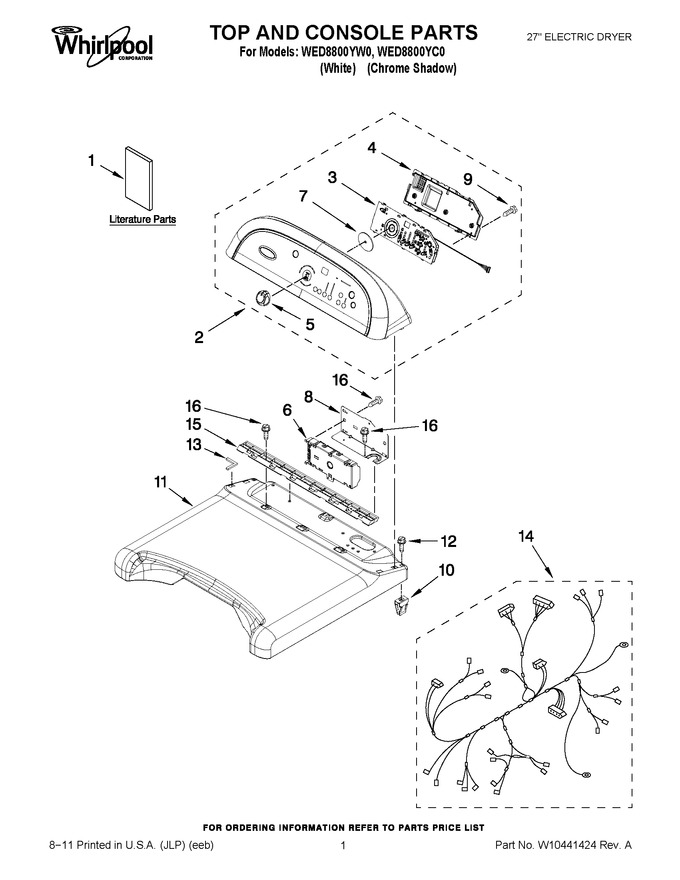 Diagram for WED8800YC0