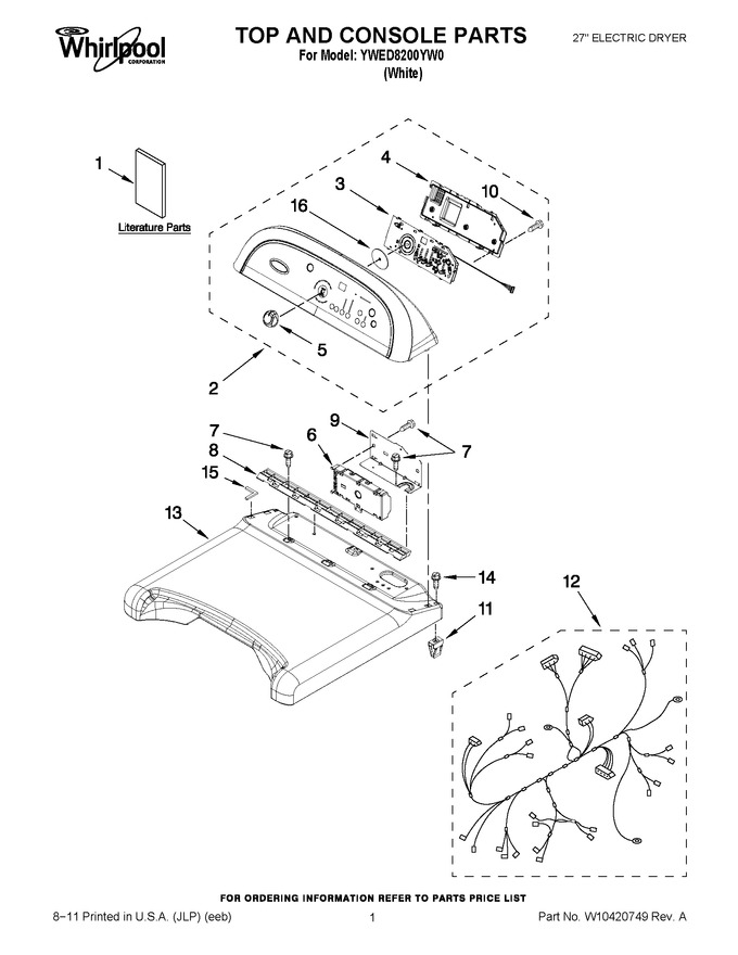 Diagram for YWED8200YW0