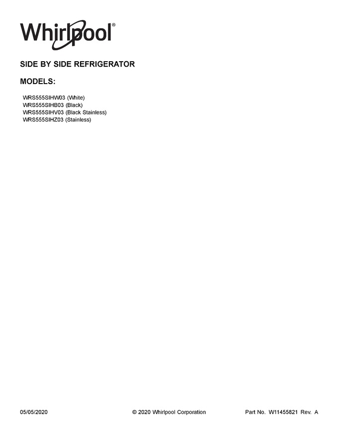 Diagram for WRS555SIHW03