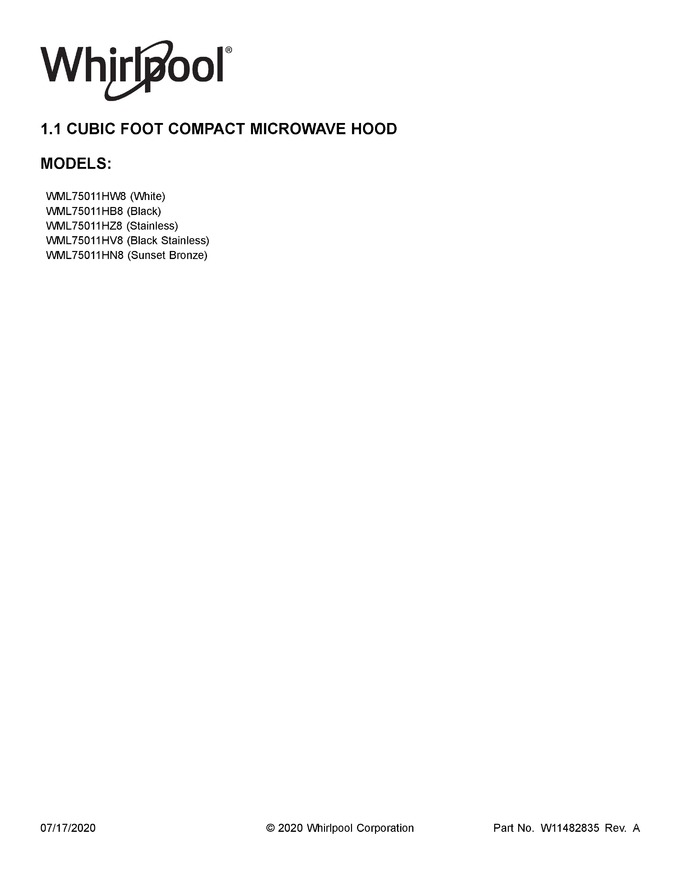 Diagram for WML75011HV8