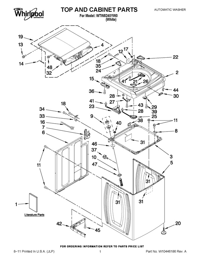 Diagram for WTW8240YW0