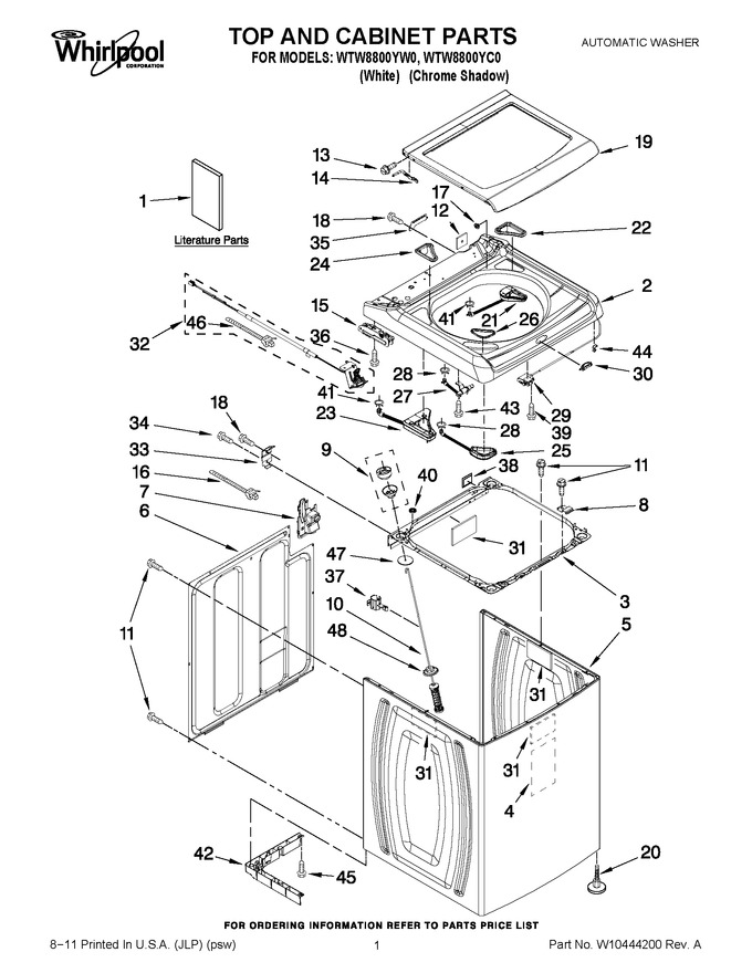 Diagram for WTW8800YW0