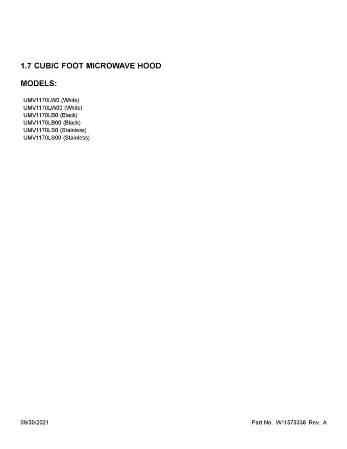 Diagram for UMV1170LB00