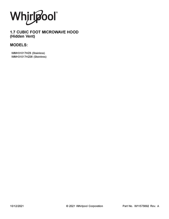 Diagram for WMH31017HZ8