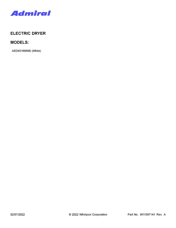 Diagram for AED4516MW0