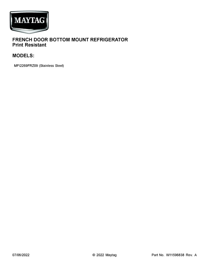 Diagram for MFI2269FRZ09