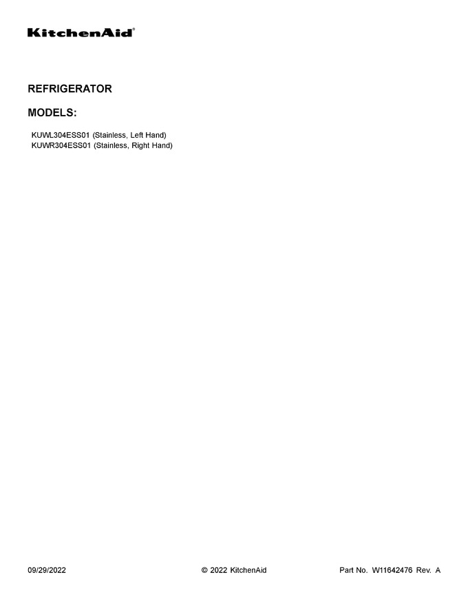 Diagram for KUWR304ESS01
