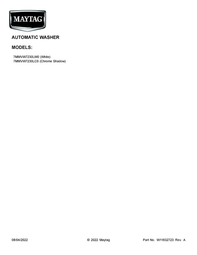 Diagram for 7MMVW7230LW0