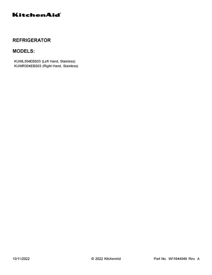 Diagram for KUWL304EBS03