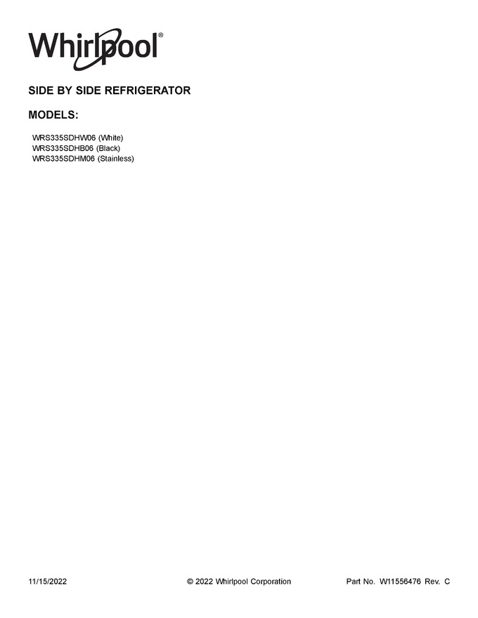Diagram for WRS335SDHW06