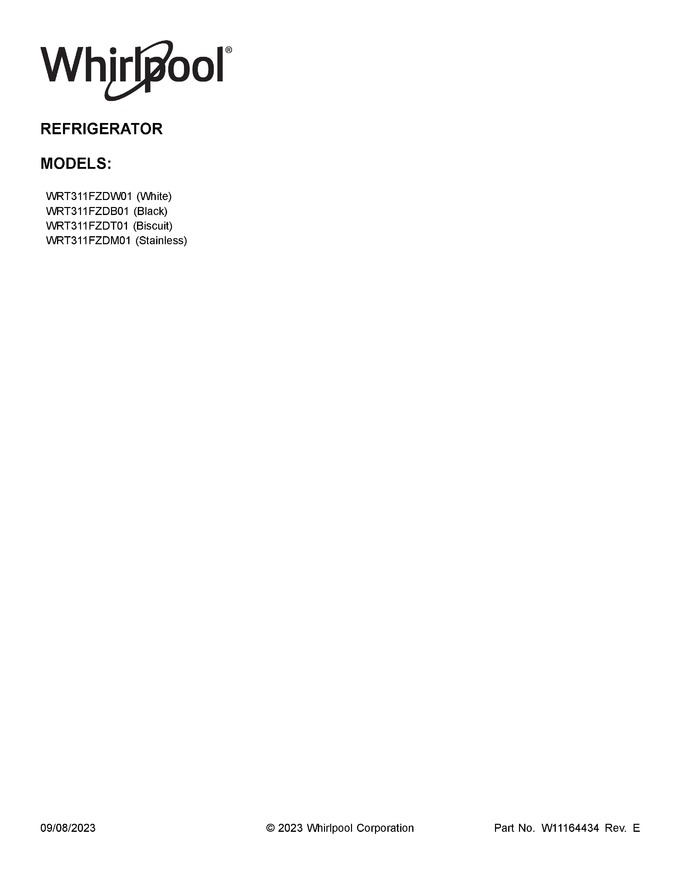 Diagram for WRT311FZDB01