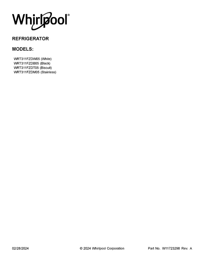 Diagram for WRT311FZDW05