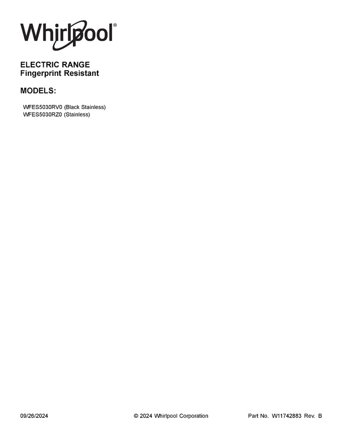 Diagram for WFES5030RZ0