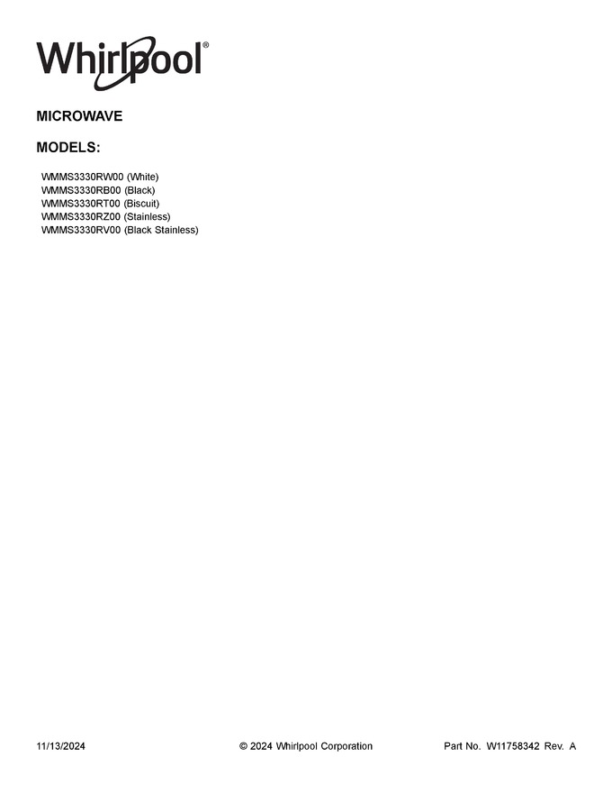 Diagram for WMMS3330RW00