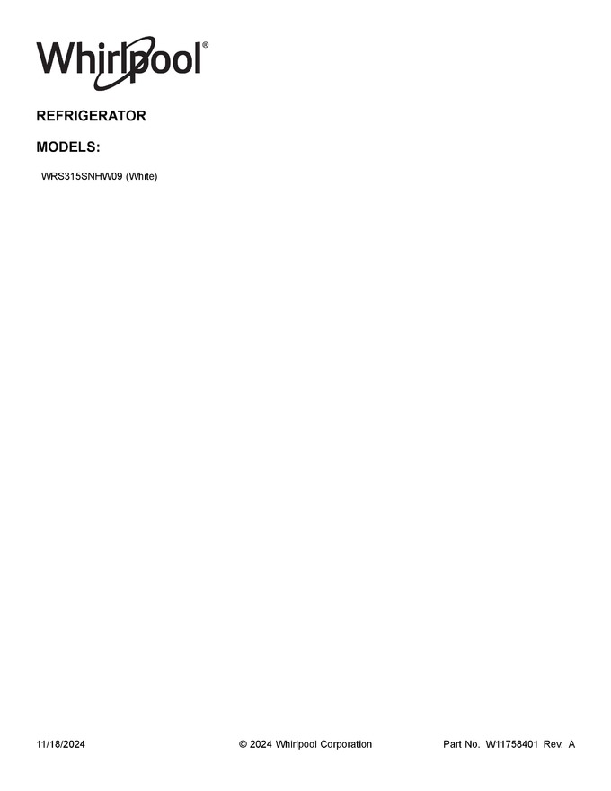 Diagram for WRS315SNHW09