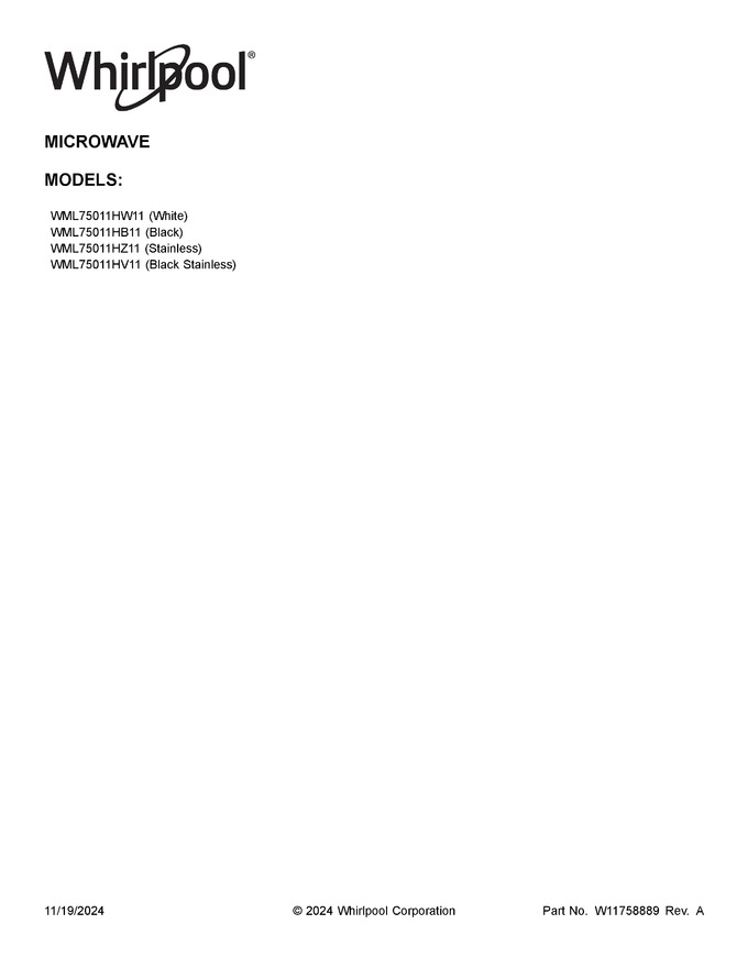 Diagram for WML75011HV11