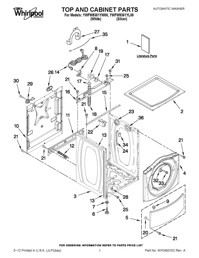 Diagram for YWFW9351YL00