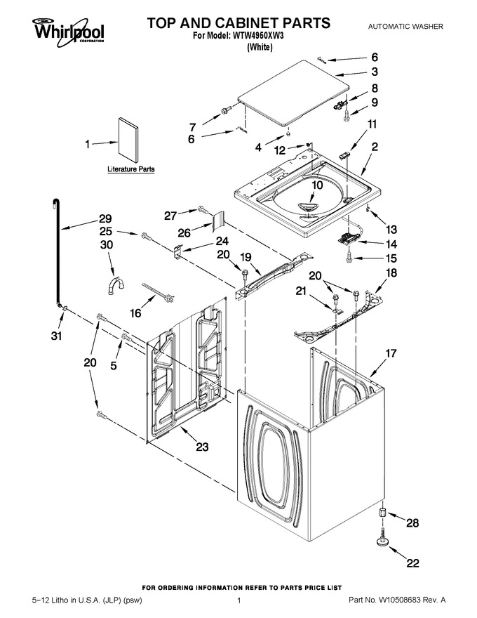 Diagram for WTW4950XW3