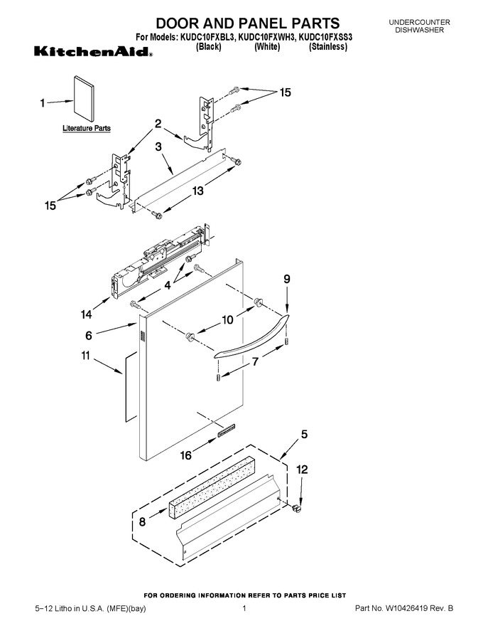 Diagram for KUDC10FXWH3