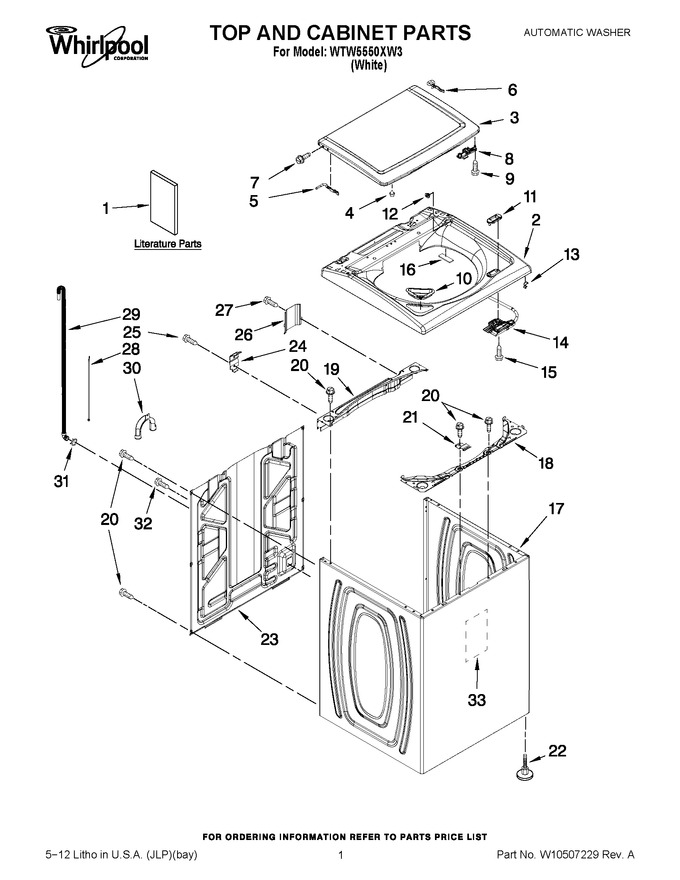 Diagram for WTW5550XW3