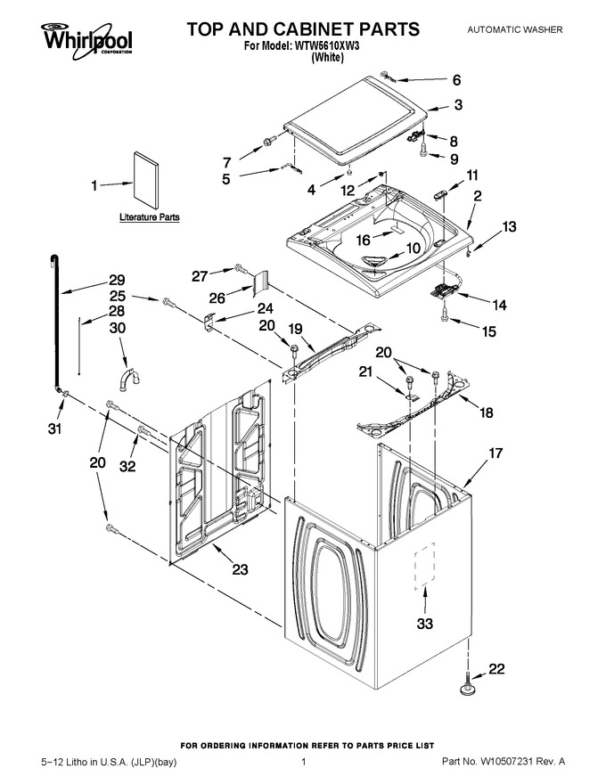 Diagram for WTW5610XW3