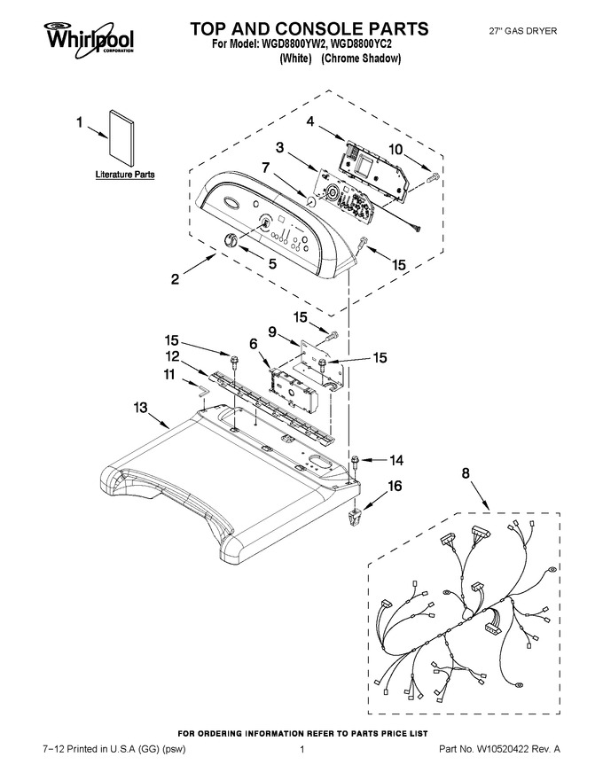 Diagram for WGD8800YW2