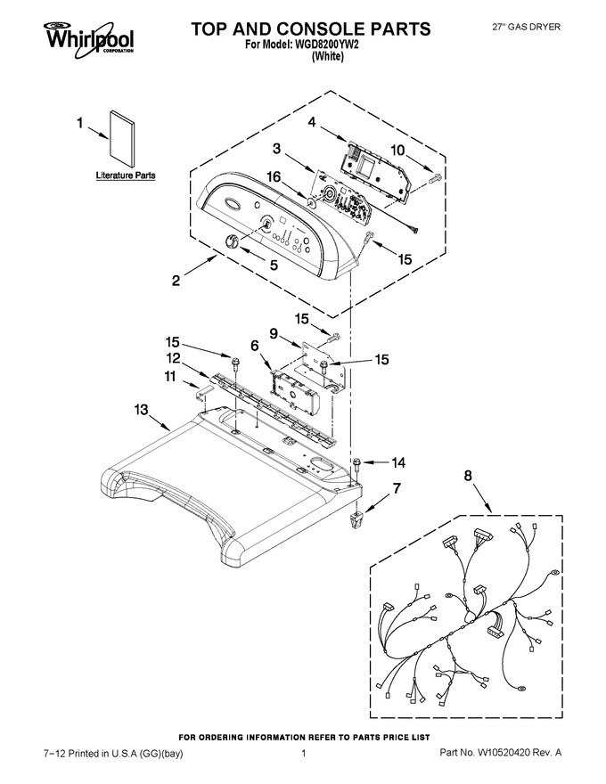 Diagram for WGD8200YW2