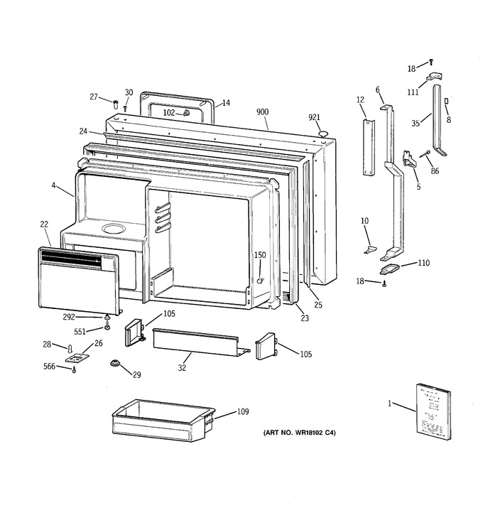 Diagram for TBX25PCXBRWW